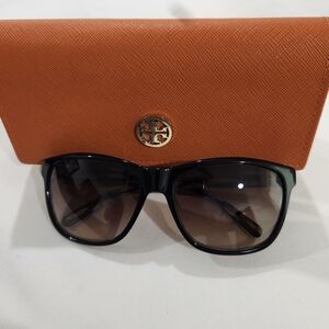 Tory Burch Black Sunglasses with Orange Case